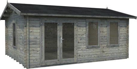 PALMAKO Blockbohlenhaus Iris aus Holz in Grau, B/H/T: 574 x 262 x 390 cm - Bild 1