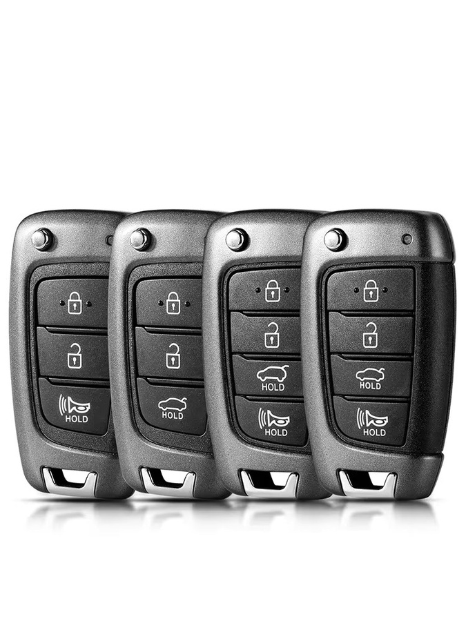 KEYYOU Ersatzgehäuse für Hyundai Accent Elantra Kona Santa Fe Tucson Veloster mit 3/4 Tasten und Flip-Funktion - Bild 3
