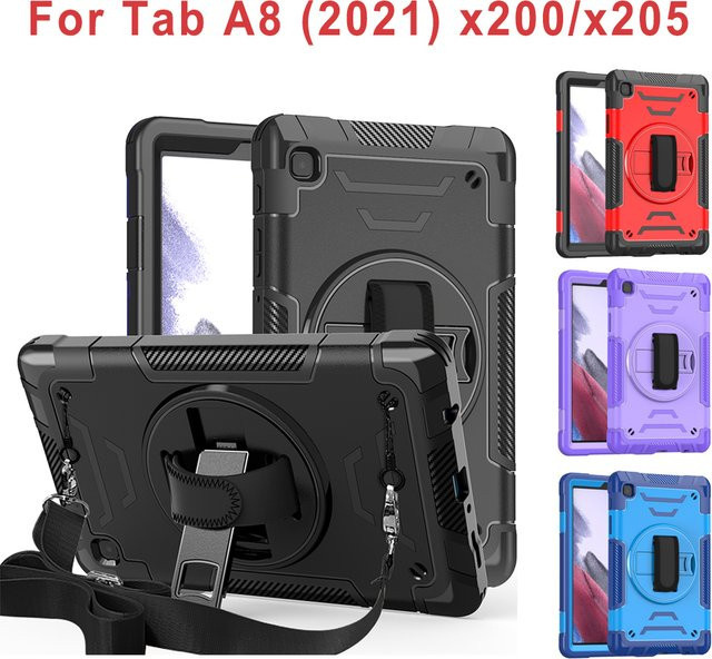 Robuste Rüstungshülle für Samsung Galaxy Tab A8 10,5 Zoll 2021 SM-X200 X205 stoßfeste Schutzhülle in Schwarz und Rot - Bild 1
