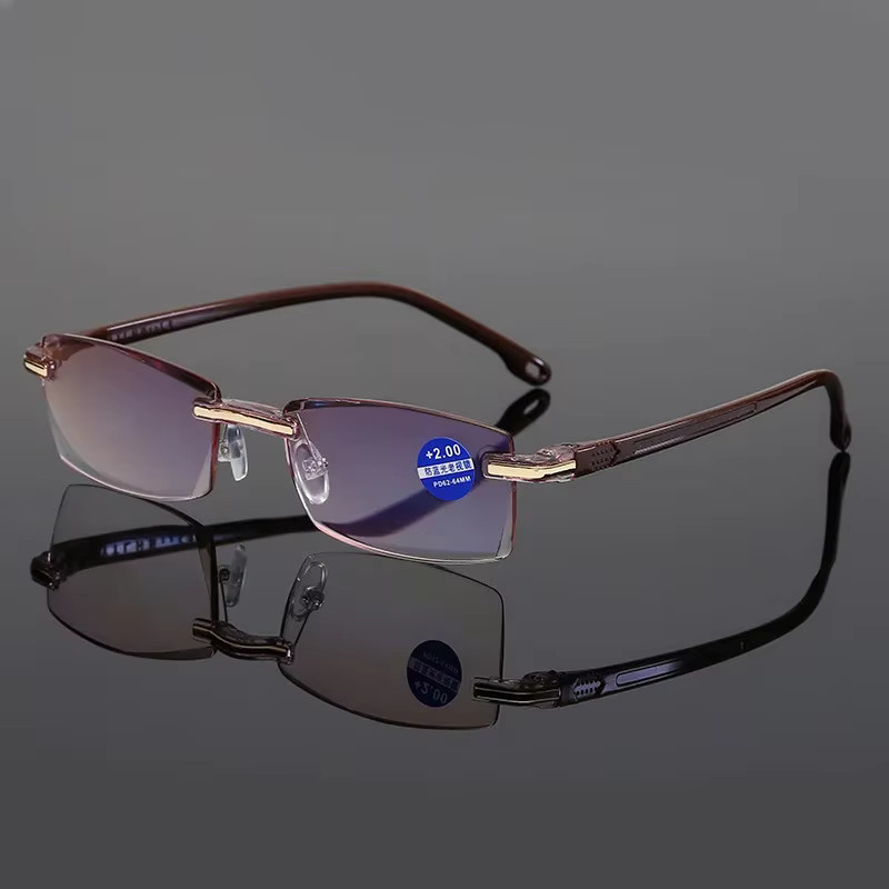 Rexxar Lesebrille, randlos, rechteckig, Unisex, Blaulichtfilter - Bild 2