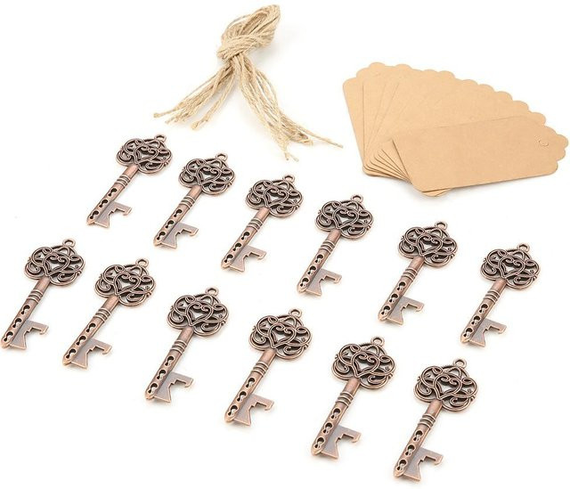 Flaschenöffner mit Anhänger, Vintage, beige, Unisex - Bild 1