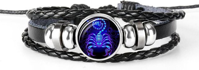 KaiTingu Lederarmband, 12 Sternbilder, Schwarz, Unisex - Bild 1
