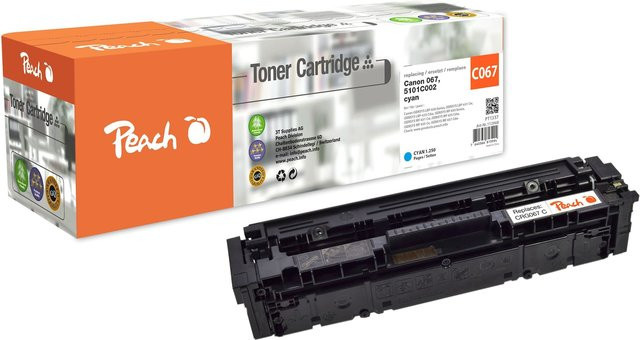Peach Cyan Toner Cartridge für Canon iSENSYS MF 655 Cdw und MF 657 Cdw, Ersatz für Canon 067, wiederaufbereitet - Bild 1