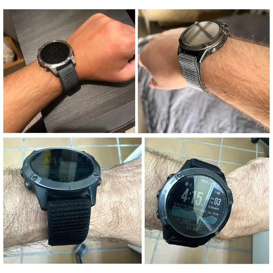 Garmin Uhrenarmband Nylon, Schwarz, 26 mm, 22 mm, Unisex - Bild 3