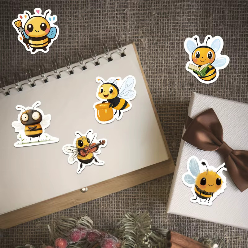 500 Stück Cartoon-Bienen Aufkleber in Gelb zur kreativen Dekoration von Geschenken und Mobiltelefonen - Bild 3