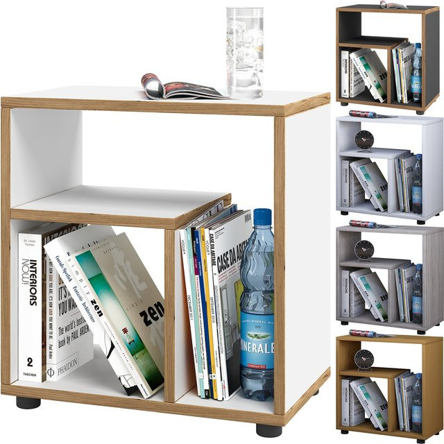 VCM Beistelltisch Zeito in Weiss, Couchtisch und Nachttisch aus Holz, B/T/H: 50 x 30 x 55 cm - Bild 1