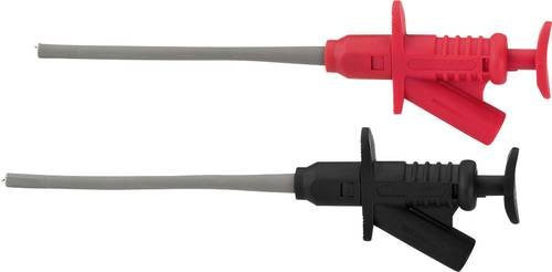 Monacor TH-40 Klemmprüfspitzen Set CAT III 1000V in Rot und Schwarz, 1 Paar - Bild 1
