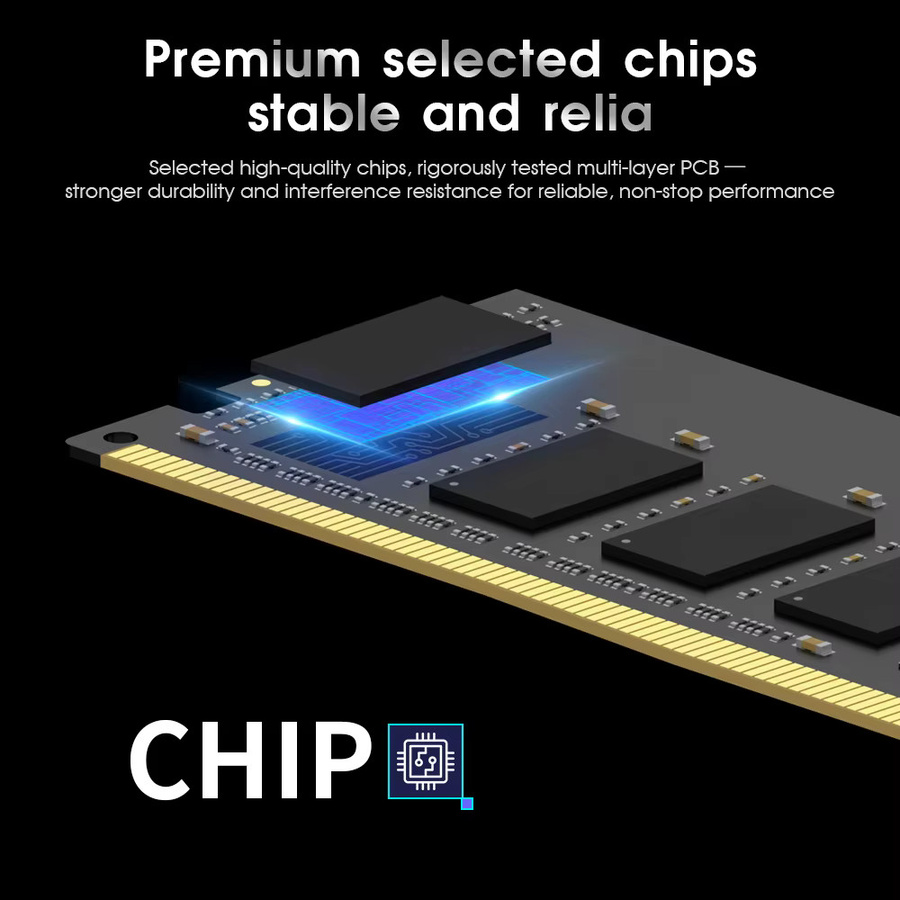 HUADISK DDR3 Desktop-Arbeitsspeicher 1600MHz 240-Pin PC-Speicher-Upgrade für Intel und AMD, Schwarz - Bild 2