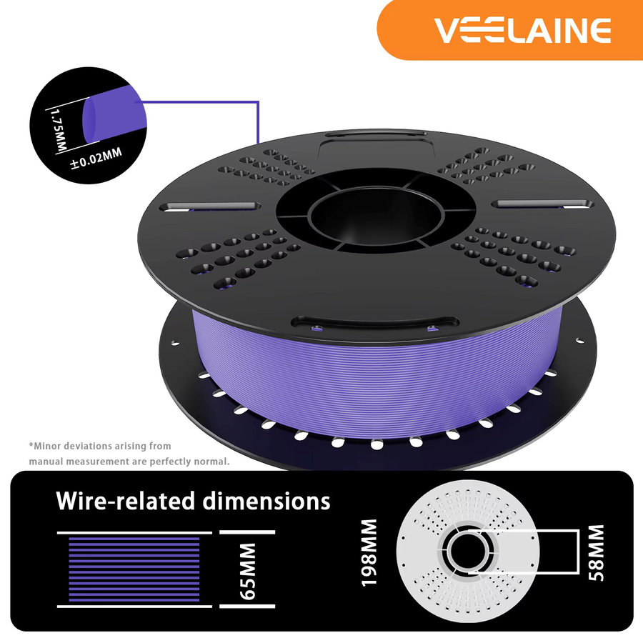 VEELAINE PLA Filament Gelb 1,75 mm für FDM 3D-Drucker 1 kg - Bild 2
