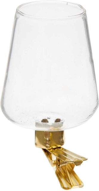 Rico Design Mini Clip-Vase Zylinder aus Glas und Metall, transparent, B: 4 cm, H: 7 cm - Bild 1