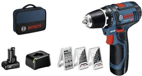 Bosch Professional GSR 12V-15 Akku-Bohrschrauber 12V in Blau/Schwarz mit 2 Akkus (2,0 Ah und 4,0 Ah), Zubehör und Tasche - Bild 1