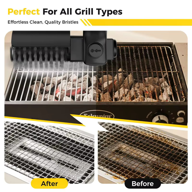 JUSTINLAU Elektrische Grillbürste Schwarz – Wiederaufladbare Kabellose Rotierende BBQ-Bürste für die Outdoor-Grillreinigung - Bild 5