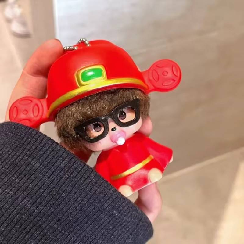 Bandai Monchhichi Schlüsselanhänger, Plüsch / Textil, Rot - Bild 1