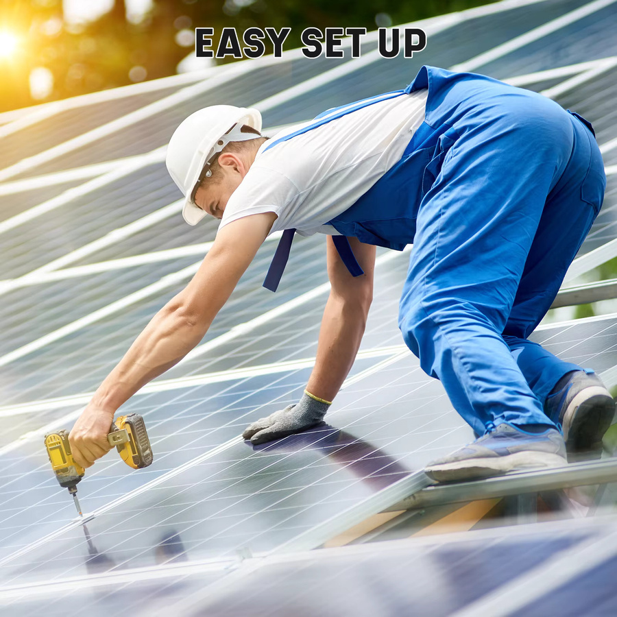 Rvpozwer N-Typ Monokristallines Solarmodulsystem mit 18BB-Zellen, 300 W, 12,8 V, Schwarz - Bild 6