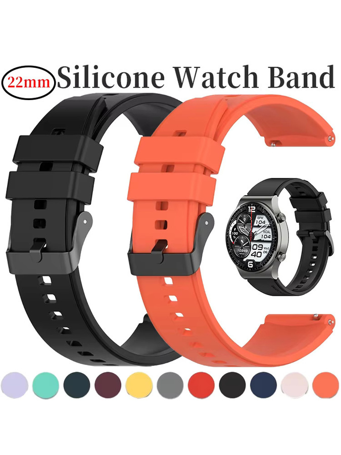 Uhrenarmband Silikon, Schwarz, Unisex, 22 mm - Bild 7