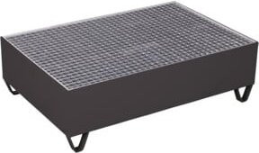 Cordes Auffangwanne mit Gitterrost für 2 x 200 Ltr. Fässer in Anthrazit RAL 7016, B/T/H: 120 x 80 x 36 cm - Bild 1