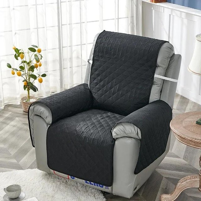 Gestepptes Relaxsofa Kissen für 1 Sitzer in Schwarz mit Anti-Rutsch-Funktion - Bild 1