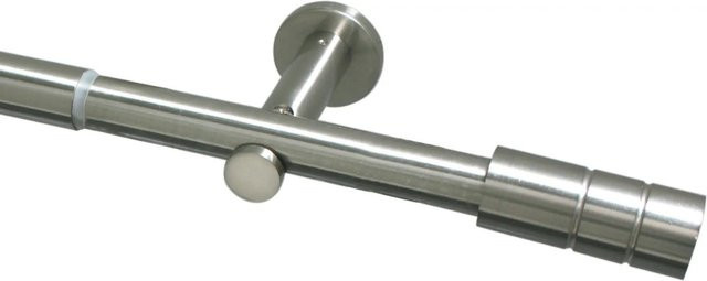 Gardinia Gardinenstange Zylinder in Edelstahl-Optik, Farbe Silber, Metall, Länge: 190 cm bis 360 cm - Bild 1