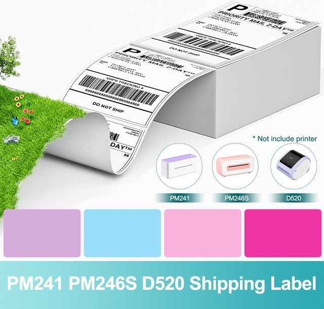 Zodi Thermo Frachtbrief Etiketten A6 in Weiß, 500 Stück Aufkleber für Phomemo PM-241BT, D520BT und 246S Drucker - Bild 1