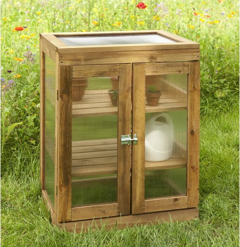 KIEHN-HOLZ Gartenschrank aus Holz in Braun mit Regalböden, B/H/T: 58 x 76 x 43 cm - Bild 1