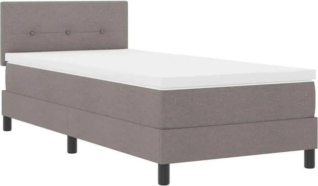 vidaXL Boxspringbett mit Matratze und LED-Unterbettbeleuchtung in Taupe, B/T/H: 90 x 190 x 88 cm - Bild 1
