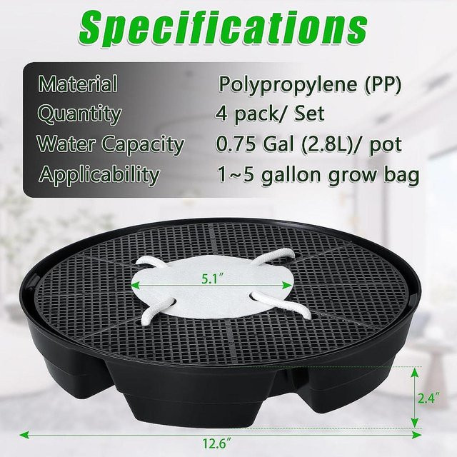 4-teiliges homyl Selbstbewässerungs-Set für Pflanzgefäße in Schwarz - Bild 1