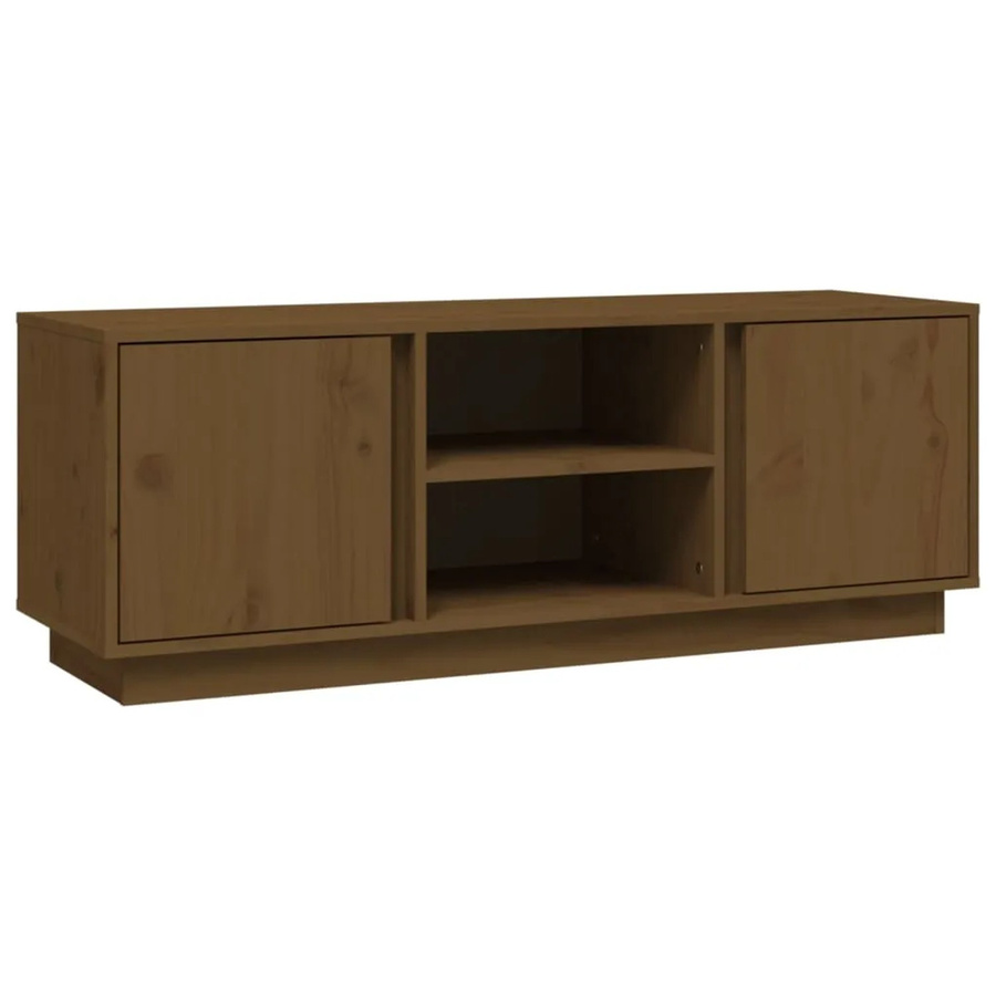 vidaXL TV-Schrank aus massivem Kiefernholz in Honigbraun mit rustikaler Optik, B/T/H: 110 x 35 x 40,5 cm - Bild 2