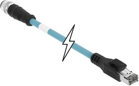 Molex 1300480351 Sensor- und Aktor-Steckverbinder konfektioniert in Blau und Petrol aus Kunststoff für Ethernet/LAN - Bild 1