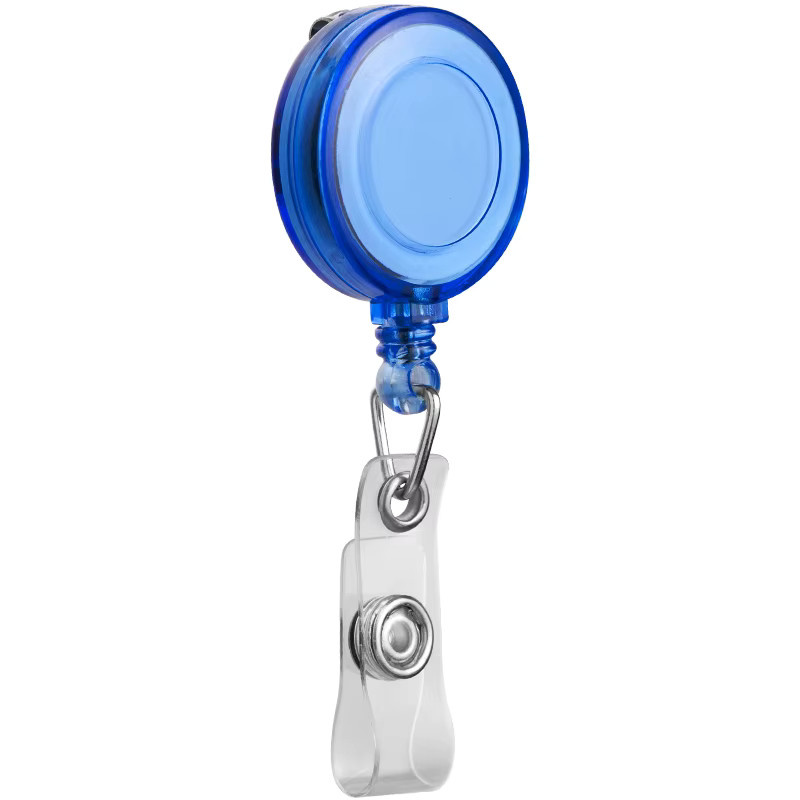 10 Stück einziehbare Ausweishalter-Clips aus Kunststoff in Weiß und Blau für Schule, Büro und medizinische Berufe - Bild 2