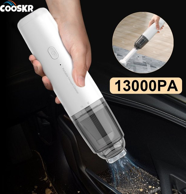Cooskr Kabelloser Auto-Staubsauger mit 13000PA Saugkraft, USB-aufladbar, Weiß - Bild 1