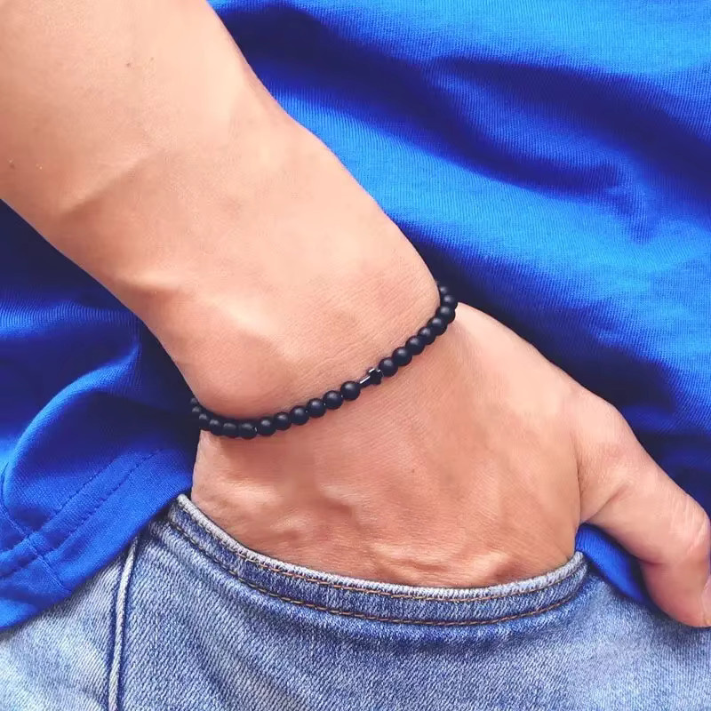 Noter Armband, Kreuz, Tigerauge, Herren, Schwarz - Bild 2