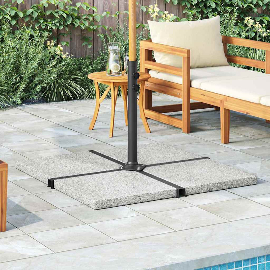 vidaXL Sonnenschirm-Gewichtsplatte aus Granit in Grau, 25 kg - Bild 2
