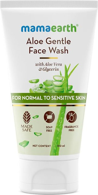 Mamaearth Aloe Vera Gesichtswaschgel, 150 ml, für empfindliche trockene Haut - Bild 1