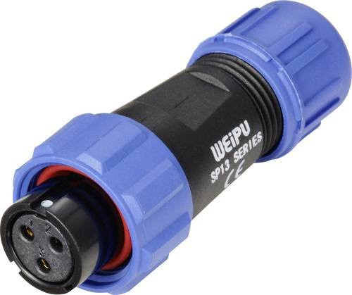 Weipu SP1310 Rundstecker Buchse SP13 Serie, gerade, blau - Bild 1