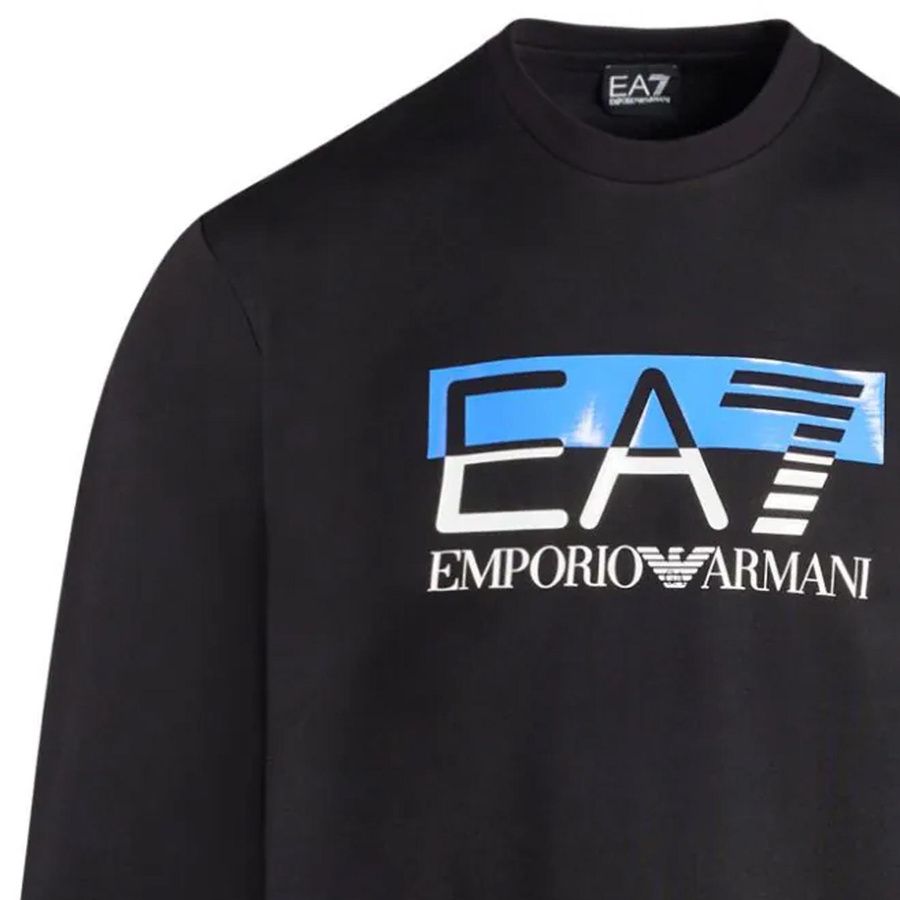 Emporio Armani EA7 Langarm Sweatshirt, Herren, Schwarz - Bild 4