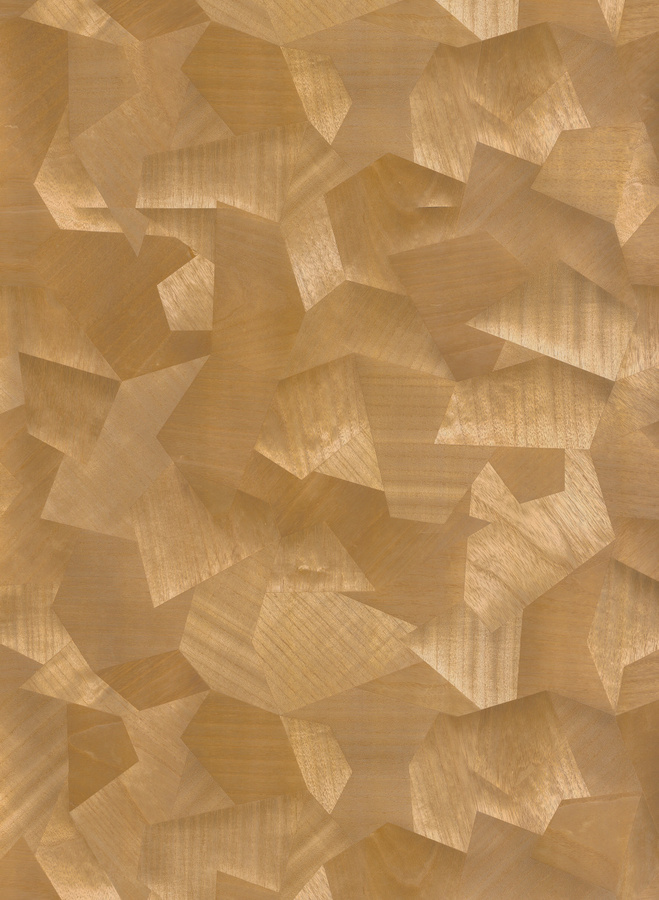 Nobilis Wallpaper Facettes MQT34 abstrakte geometrische Vliestapete in Beige und Braun mit Holzoptik - Bild 1