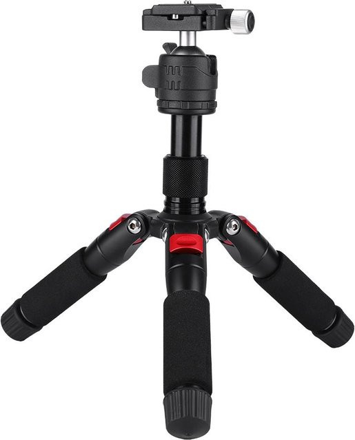 Igeteck K521 Mini Tragbares Desktop Ausziehbares Stativ für DSLR und Spiegellose Kamera in Rot - Bild 1