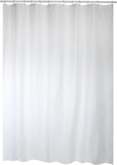 MSV Duschvorhang aus Polyester in Weiß, antibakteriell und schimmelresistent, B: 180 cm, H: 200 cm - Bild 1