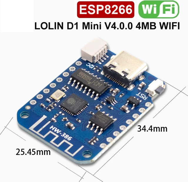 LOLIN D1 Mini V4.0.0 TYPE-C ESP8266 IoT Board mit Wi-Fi in Blau - Bild 1
