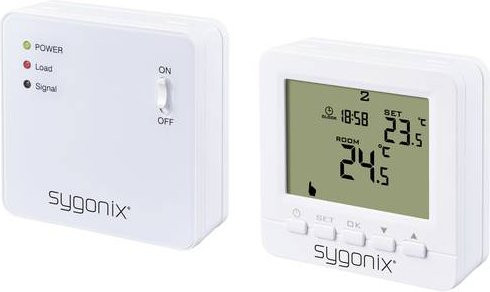 Sygonix SY-5470190 Funk-Raumthermostat Aufputz mit Wochenprogramm in Weiß - Bild 1