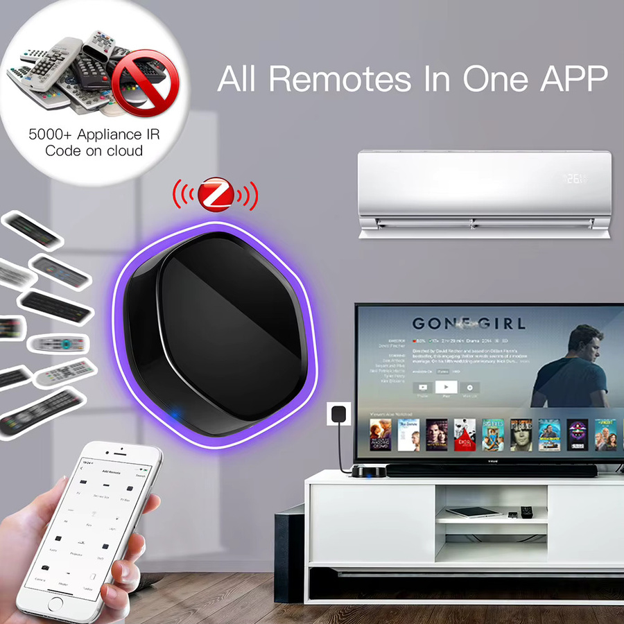 Tuya Smart Home 2-in-1 Wireless Multifunktions-Gateway mit BLE Mesh und ZigBee sowie 38K IR-Fernbedienung in Schwarz, kompatibel mit Alexa und Google Home - Bild 3