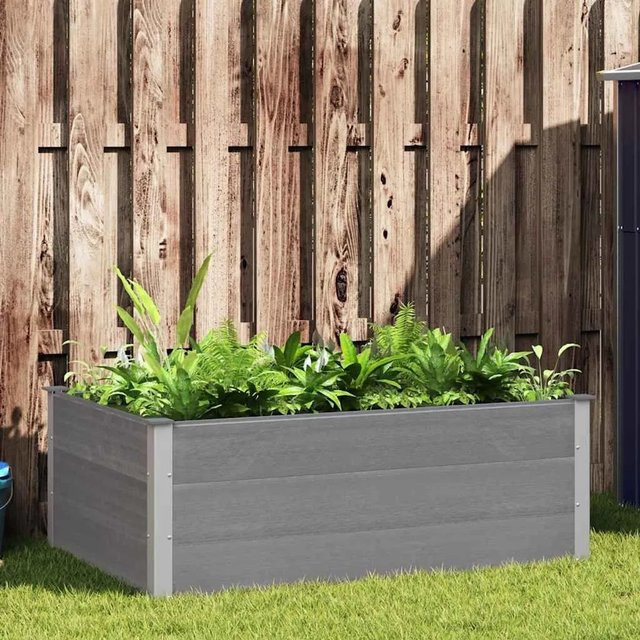 Furnicato Garten-Hochbeet aus WPC und Aluminium in Grau, B/T/H: 150 x 100 x 54 cm - Bild 1