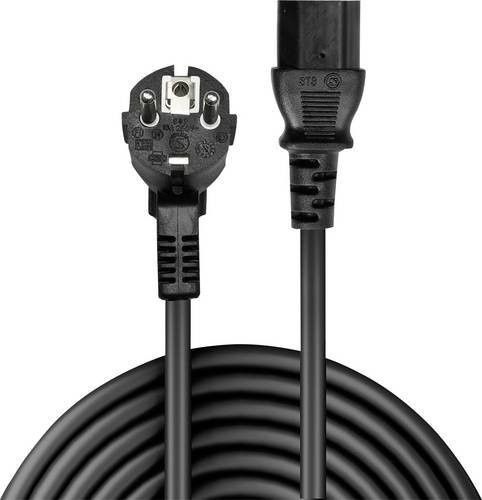 Lindy Strom Anschlusskabel mit Schutzkontakt-Stecker und Kaltgeräte-Buchse C13, Schwarz, Länge: 0,70 m - Bild 1