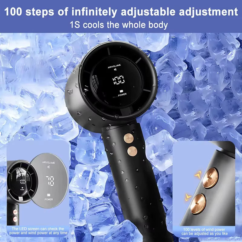 ANENG Mini-Handventilator mit USB-Aufladung in Blau - Bild 4