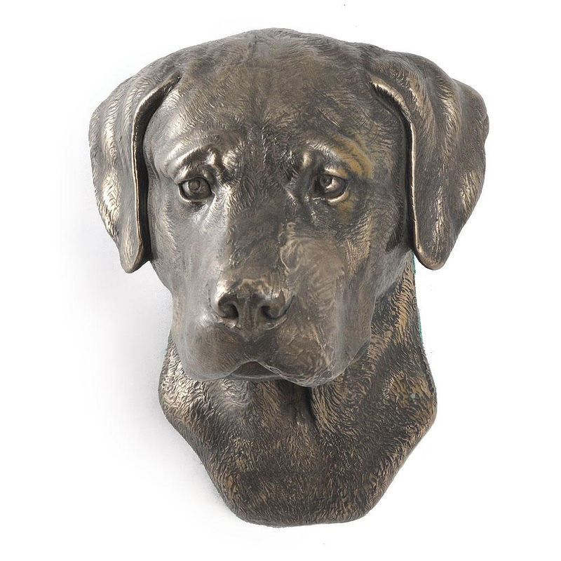 Art-Dog Labrador Retriever Hundestatue als hängende Büste in Braun aus Kunstharz und Metall - Bild 6