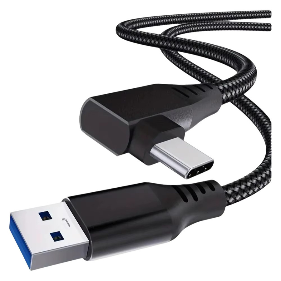 LAIHONEN USB 3.0 auf Typ-C Datenkabel in Schwarz mit 90 Grad Winkel und Nylon-Geflecht für Quest 2 Pro und PICO 4 Pro - Bild 7