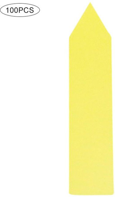 100 Stück wasserdichte Pflanzenetiketten aus Kunststoff von Yiran Furniture in Blau, Gelb und Weiß, B/H: 10 x 2 cm - Bild 1