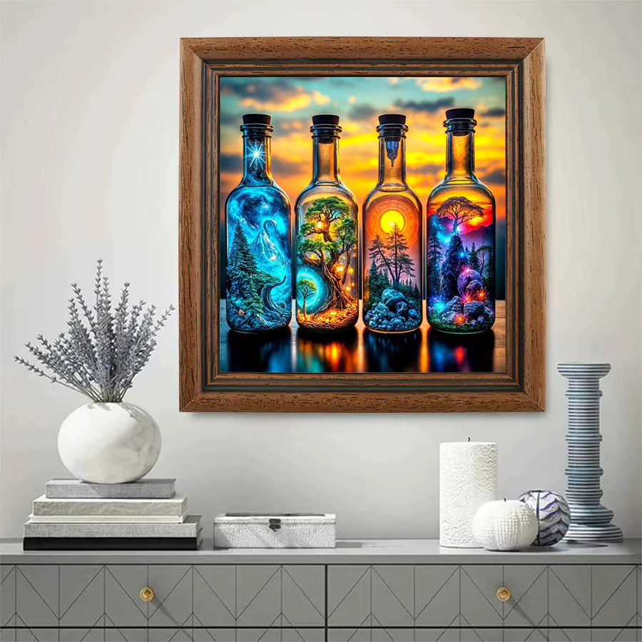 EverShine DIY 5D Diamant-Malerei Mosaik Set mit Flaschenmotiv in Multicolour, Durchmesser: 20 cm - Bild 3