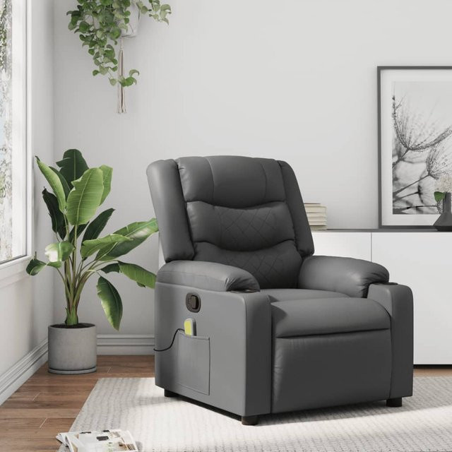 vidaXL Relax-Massagesessel in Grau mit Kunstlederbezug - Bild 2