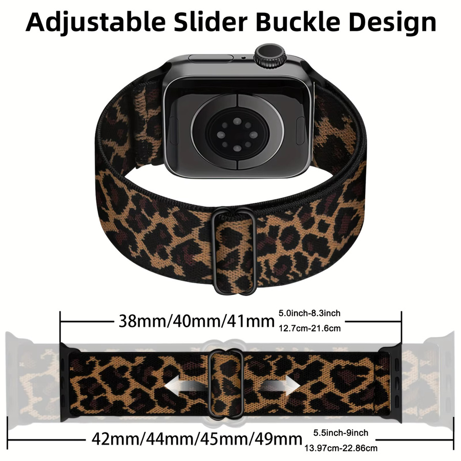 PEO Uhrenarmband Nylon, Leoparden, kompatibel mit Apple Watch - Bild 4